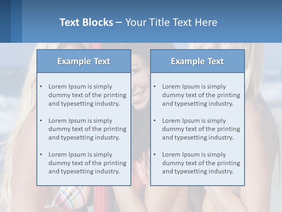 Three Beautiful Women Standing Next To Each Other On The Beach PowerPoint Template