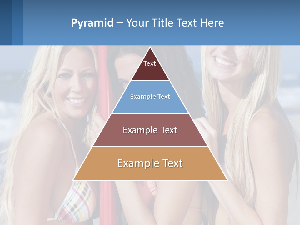 Three Beautiful Women Standing Next To Each Other On The Beach PowerPoint Template