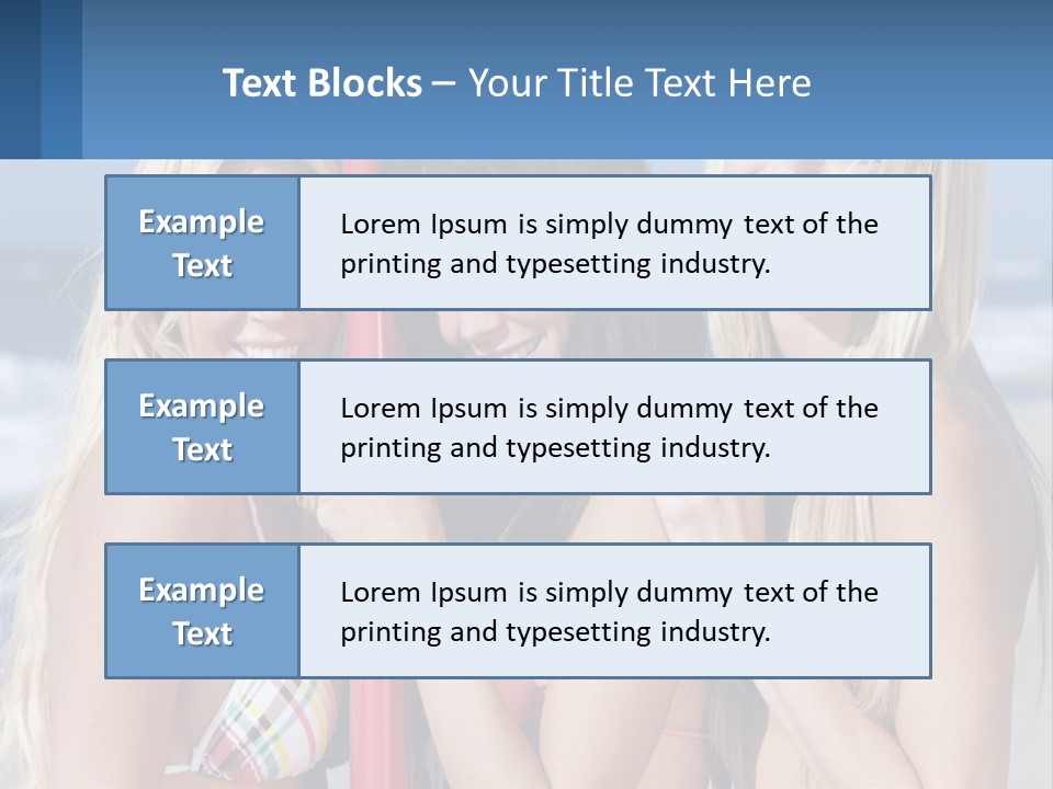 Three Beautiful Women Standing Next To Each Other On The Beach PowerPoint Template