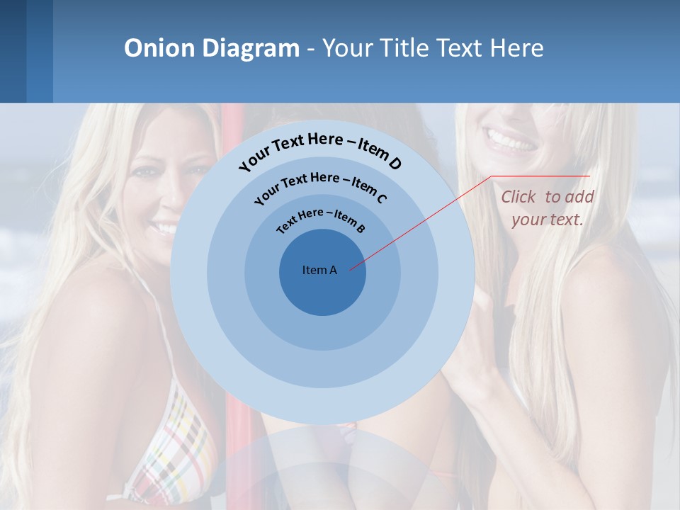 Three Beautiful Women Standing Next To Each Other On The Beach PowerPoint Template