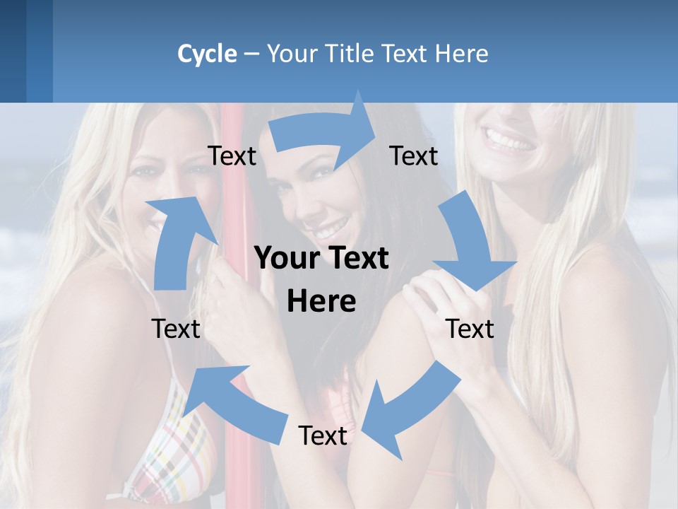 Three Beautiful Women Standing Next To Each Other On The Beach PowerPoint Template