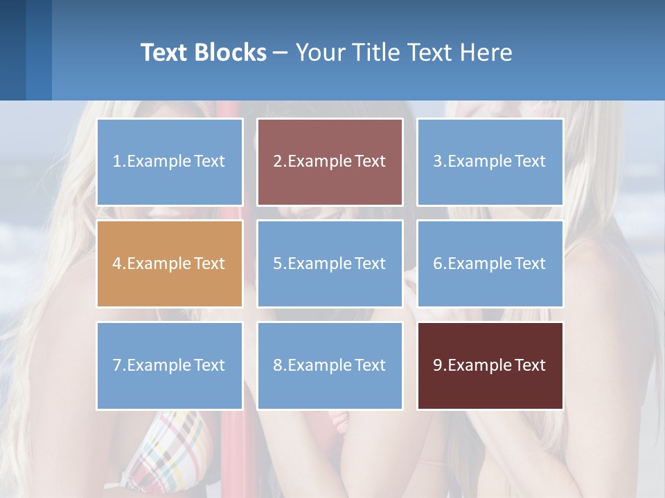 Three Beautiful Women Standing Next To Each Other On The Beach PowerPoint Template