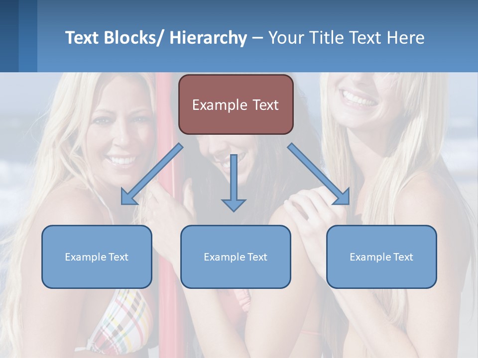 Three Beautiful Women Standing Next To Each Other On The Beach PowerPoint Template