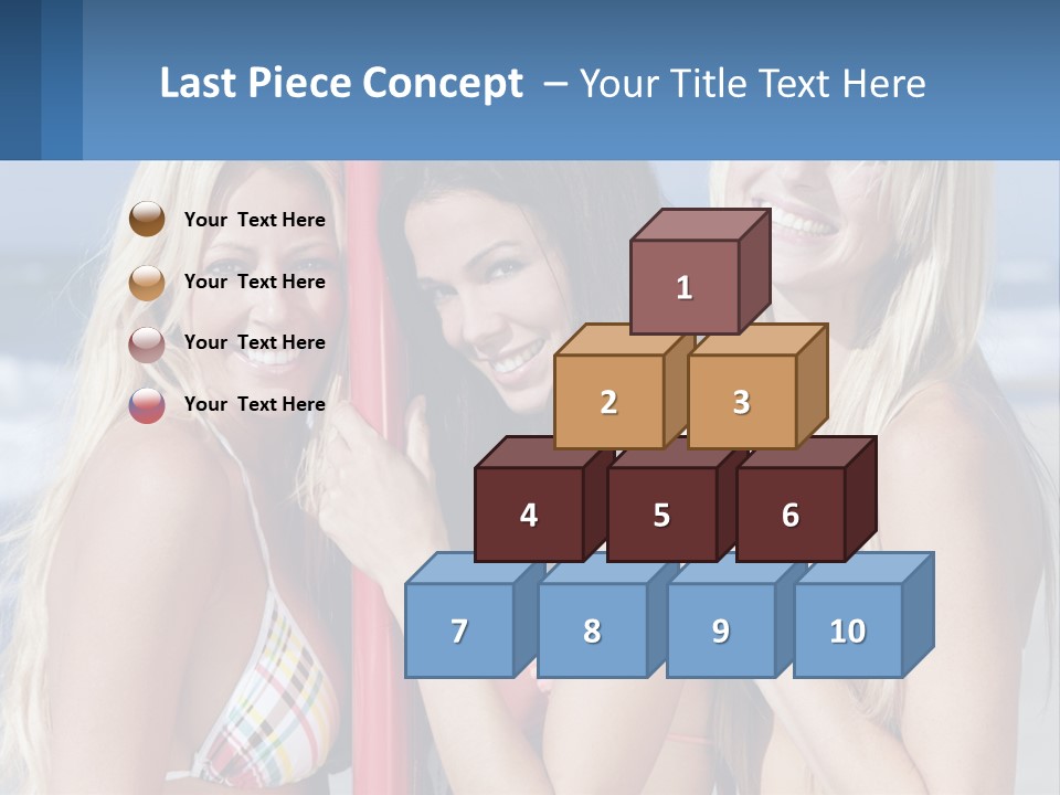 Three Beautiful Women Standing Next To Each Other On The Beach PowerPoint Template