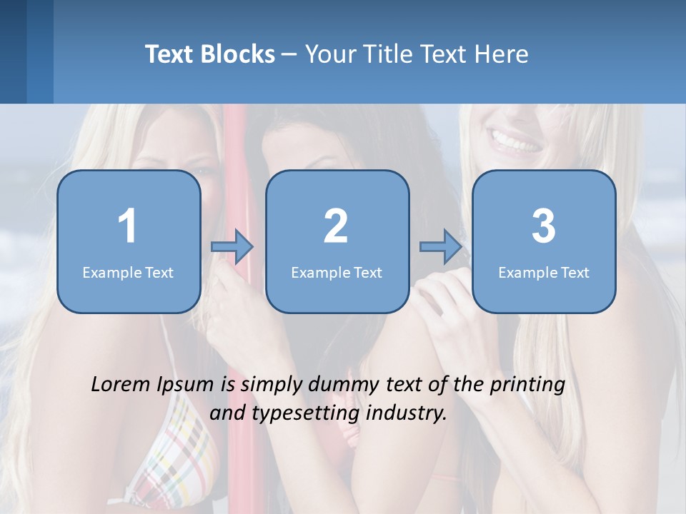 Three Beautiful Women Standing Next To Each Other On The Beach PowerPoint Template