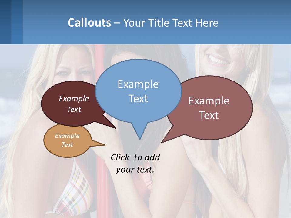 Three Beautiful Women Standing Next To Each Other On The Beach PowerPoint Template