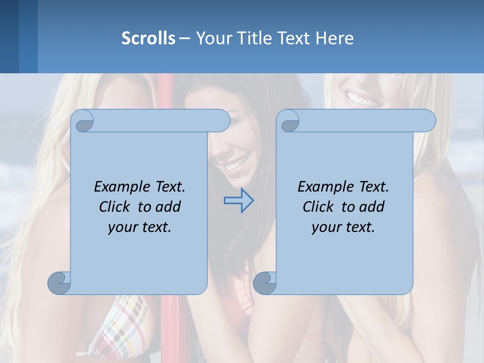 Three Beautiful Women Standing Next To Each Other On The Beach PowerPoint Template