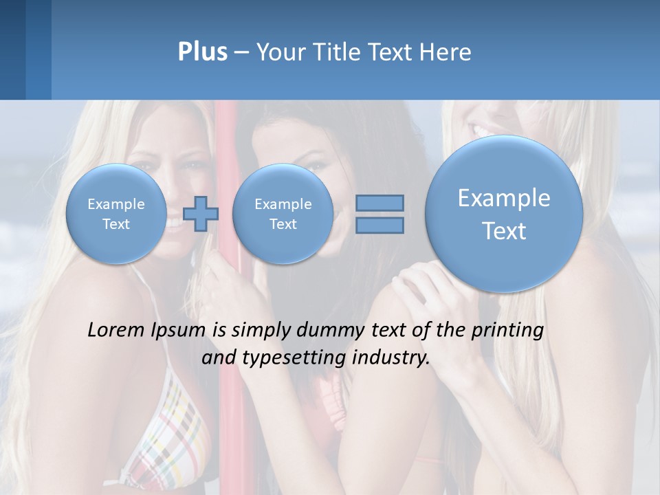 Three Beautiful Women Standing Next To Each Other On The Beach PowerPoint Template