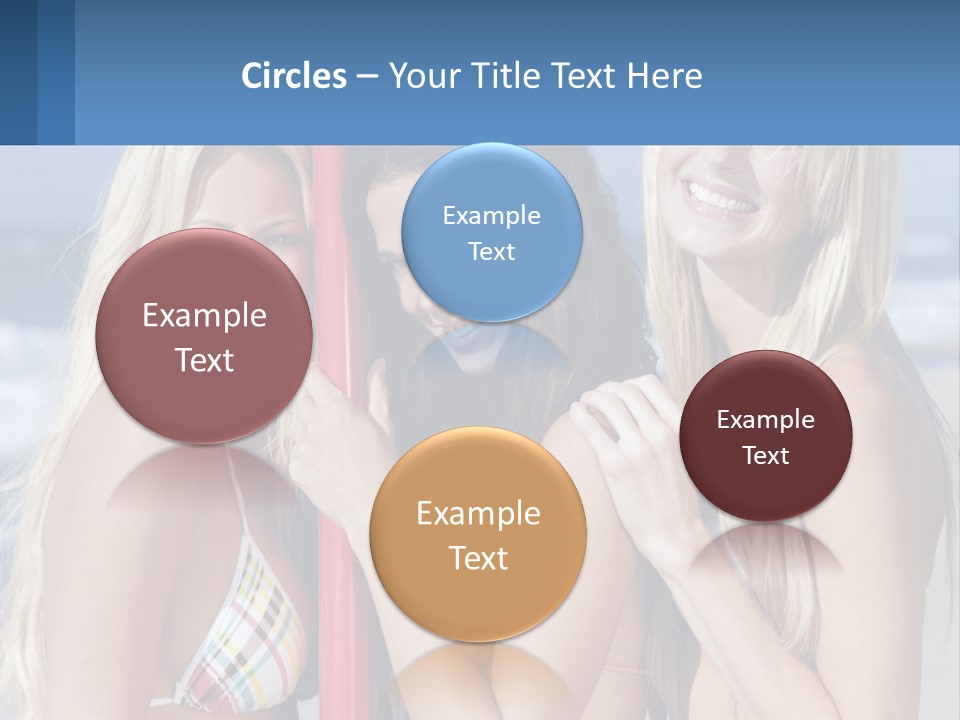 Three Beautiful Women Standing Next To Each Other On The Beach PowerPoint Template