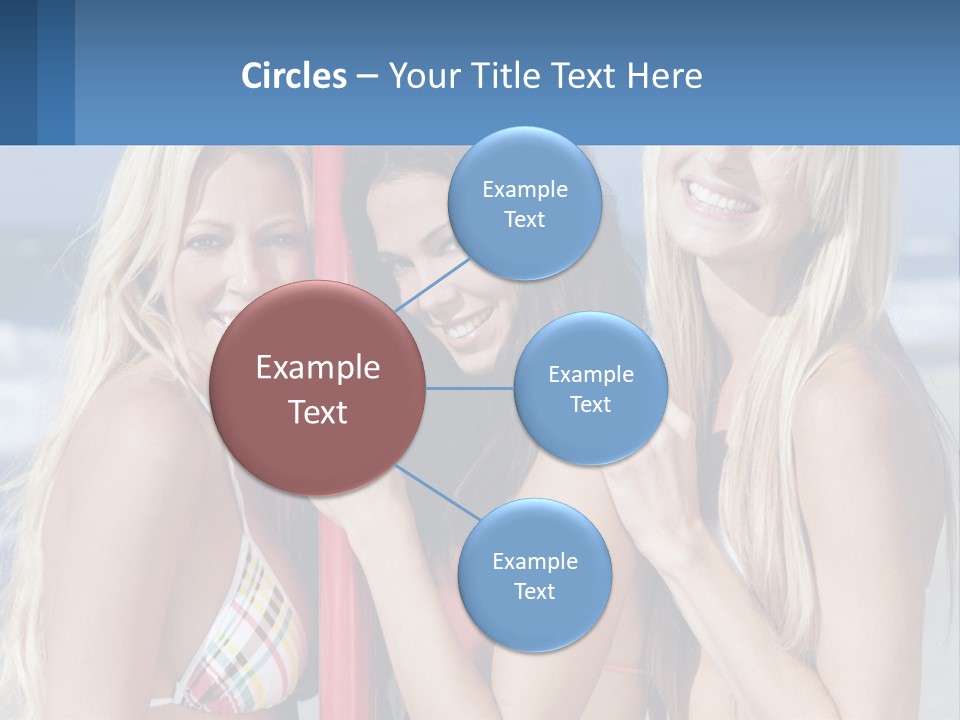 Three Beautiful Women Standing Next To Each Other On The Beach PowerPoint Template