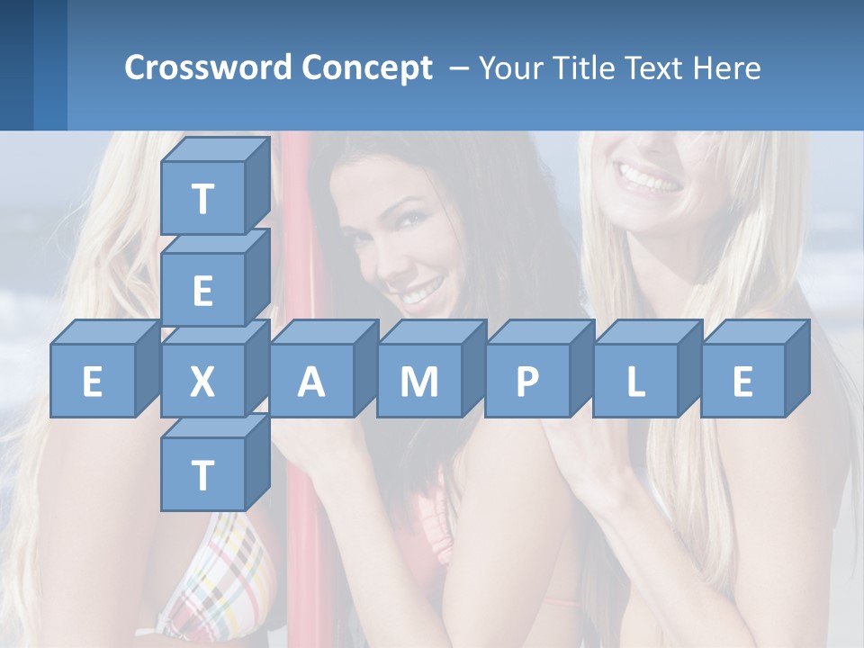 Three Beautiful Women Standing Next To Each Other On The Beach PowerPoint Template