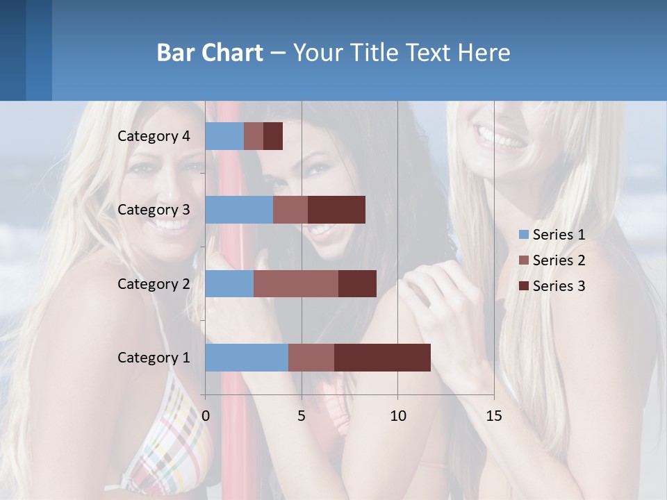 Three Beautiful Women Standing Next To Each Other On The Beach PowerPoint Template