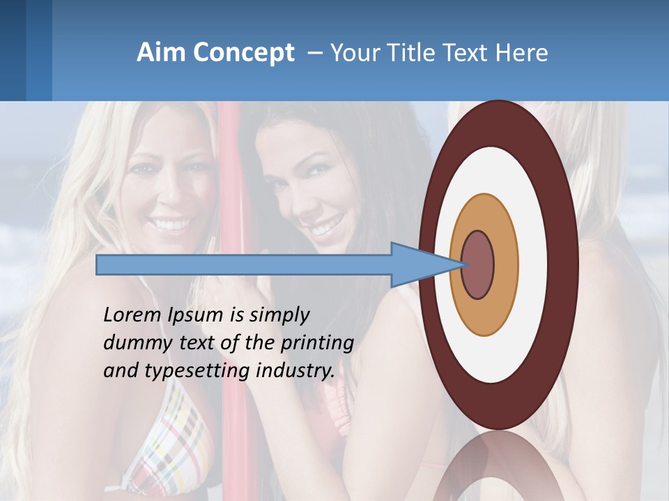 Three Beautiful Women Standing Next To Each Other On The Beach PowerPoint Template