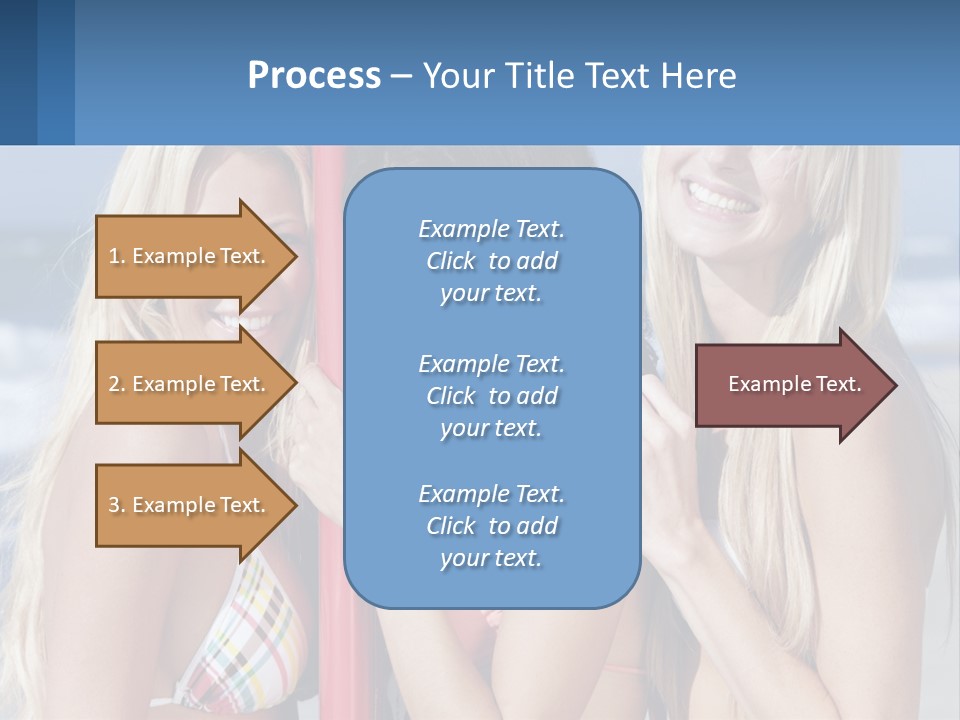 Three Beautiful Women Standing Next To Each Other On The Beach PowerPoint Template