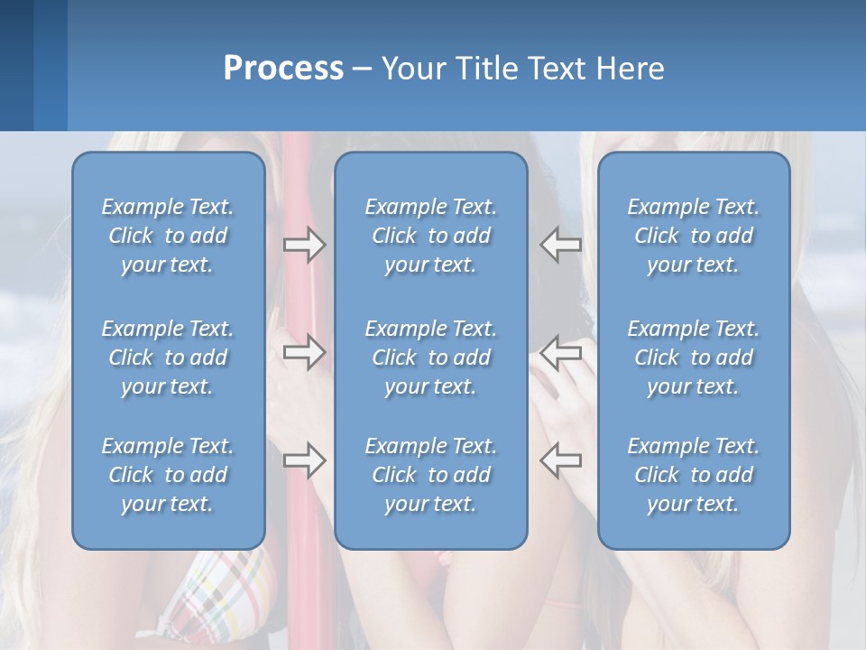 Three Beautiful Women Standing Next To Each Other On The Beach PowerPoint Template