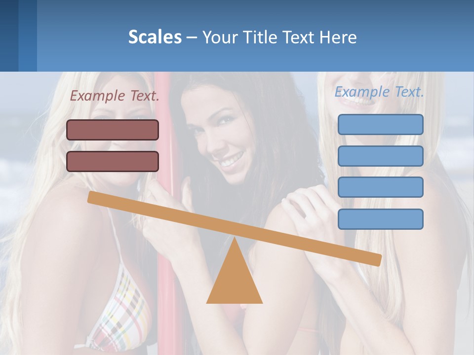 Three Beautiful Women Standing Next To Each Other On The Beach PowerPoint Template