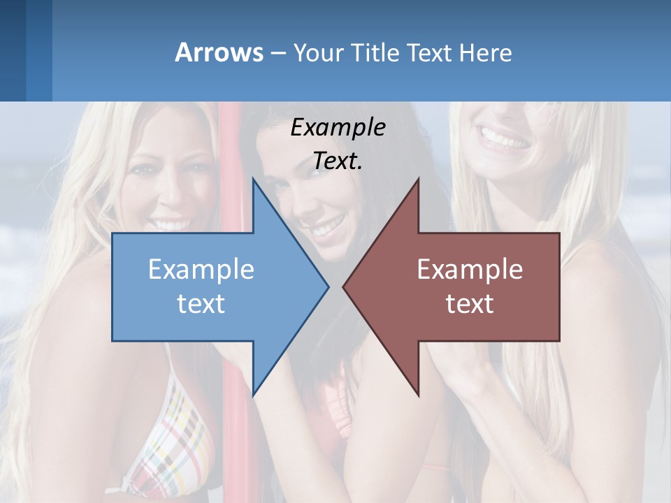 Three Beautiful Women Standing Next To Each Other On The Beach PowerPoint Template