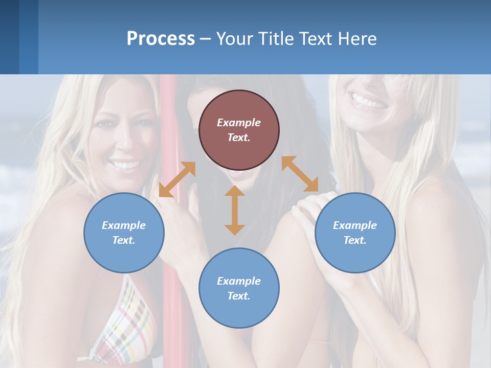 Three Beautiful Women Standing Next To Each Other On The Beach PowerPoint Template