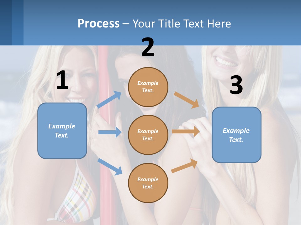 Three Beautiful Women Standing Next To Each Other On The Beach PowerPoint Template
