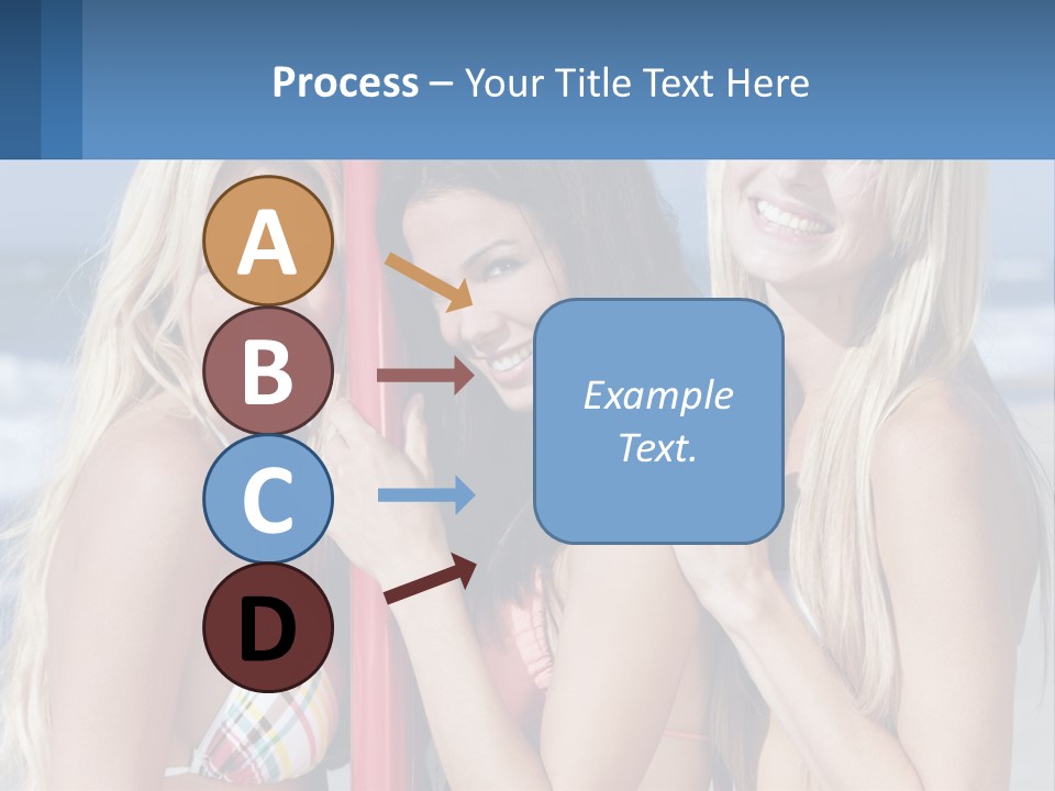 Three Beautiful Women Standing Next To Each Other On The Beach PowerPoint Template