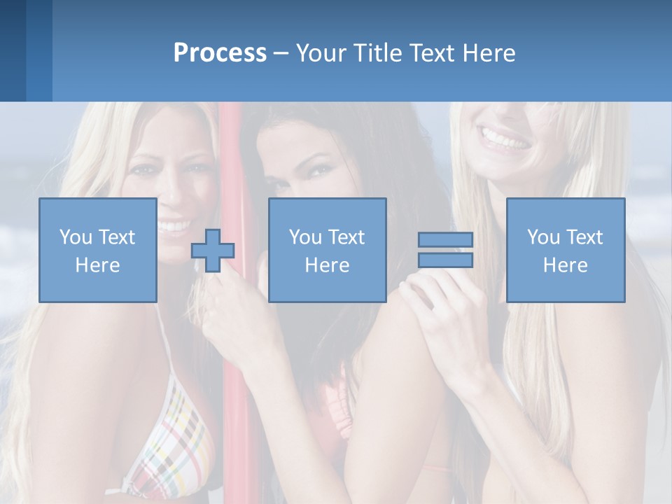 Three Beautiful Women Standing Next To Each Other On The Beach PowerPoint Template