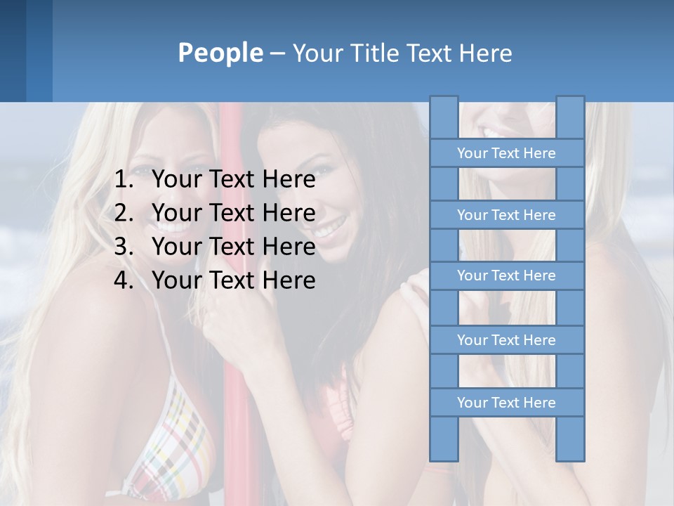 Three Beautiful Women Standing Next To Each Other On The Beach PowerPoint Template