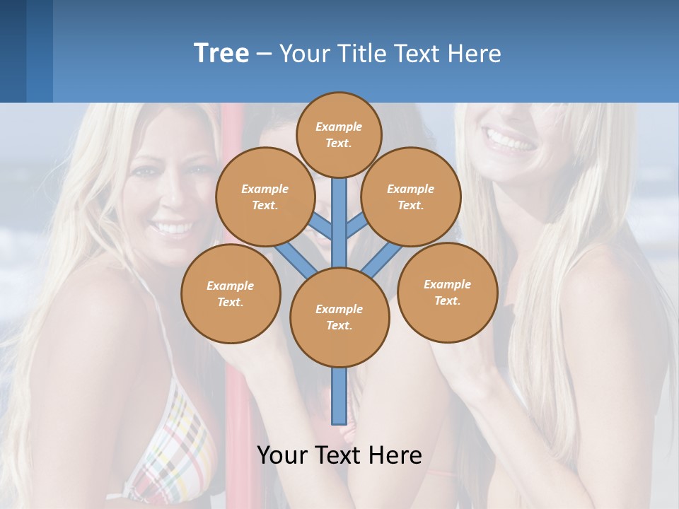 Three Beautiful Women Standing Next To Each Other On The Beach PowerPoint Template