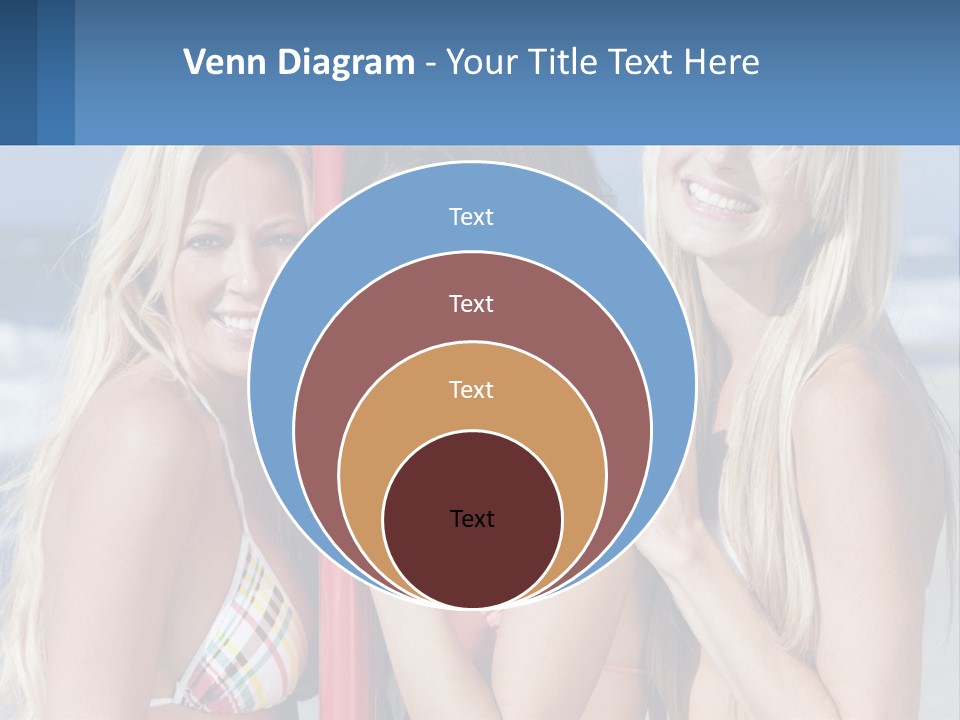 Three Beautiful Women Standing Next To Each Other On The Beach PowerPoint Template