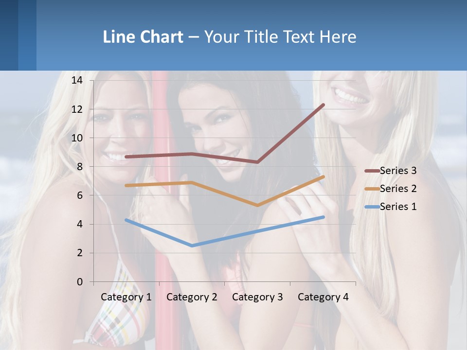 Three Beautiful Women Standing Next To Each Other On The Beach PowerPoint Template