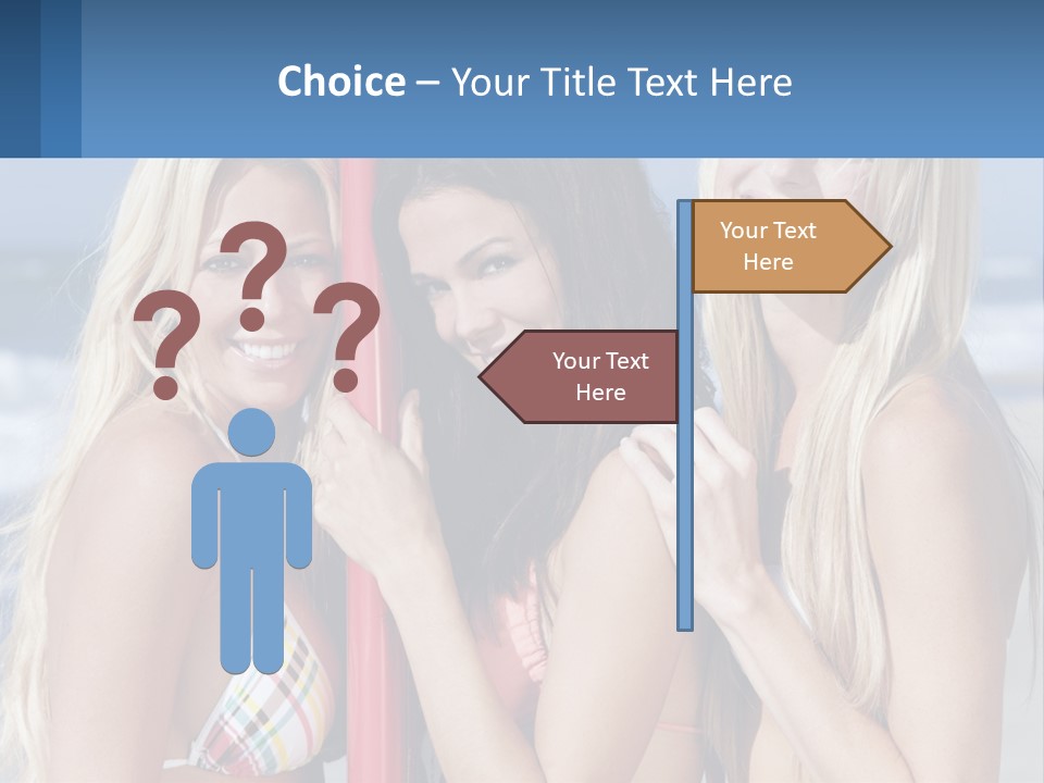 Three Beautiful Women Standing Next To Each Other On The Beach PowerPoint Template