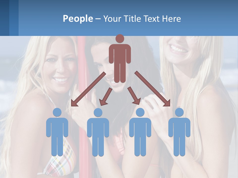 Three Beautiful Women Standing Next To Each Other On The Beach PowerPoint Template