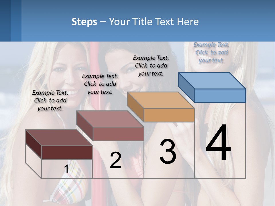 Three Beautiful Women Standing Next To Each Other On The Beach PowerPoint Template