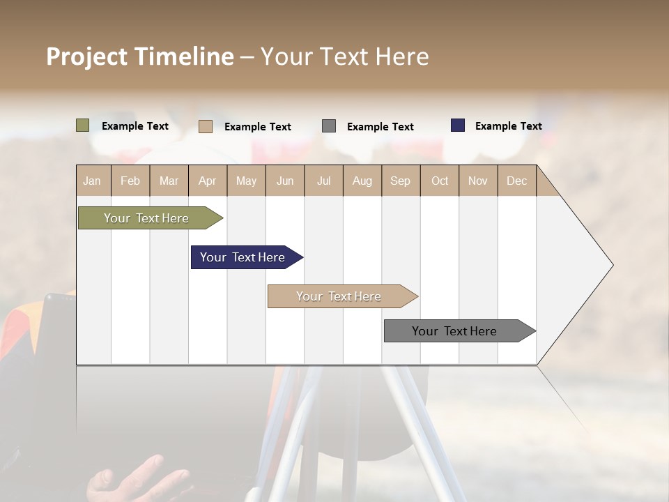 A Man In A Hard Hat Is Looking At Something On A Tripod PowerPoint Template
