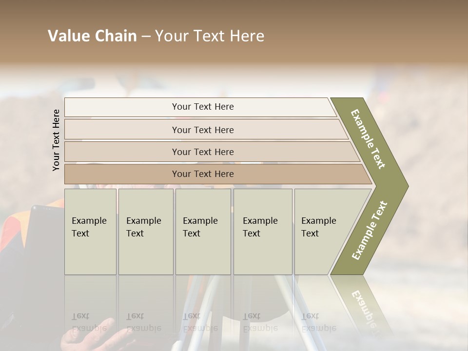 A Man In A Hard Hat Is Looking At Something On A Tripod PowerPoint Template