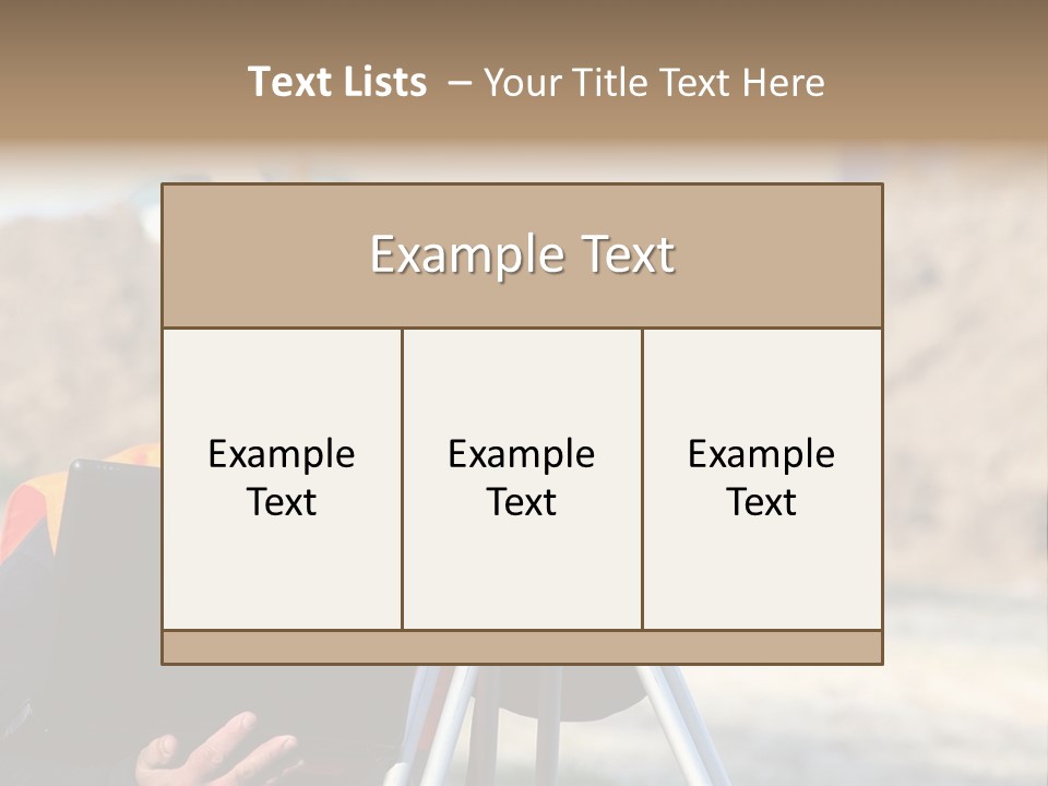A Man In A Hard Hat Is Looking At Something On A Tripod PowerPoint Template