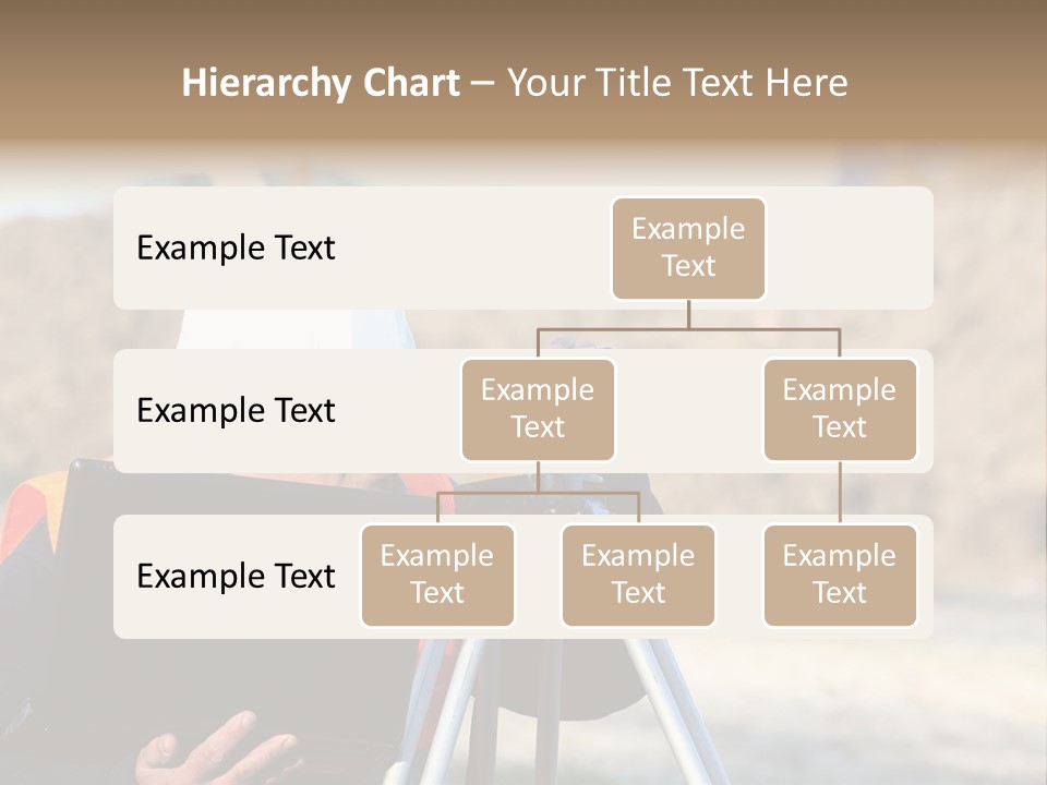 A Man In A Hard Hat Is Looking At Something On A Tripod PowerPoint Template