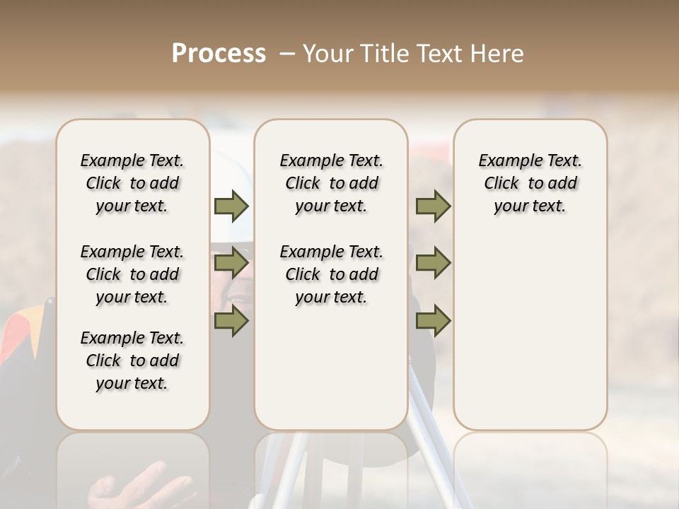 A Man In A Hard Hat Is Looking At Something On A Tripod PowerPoint Template