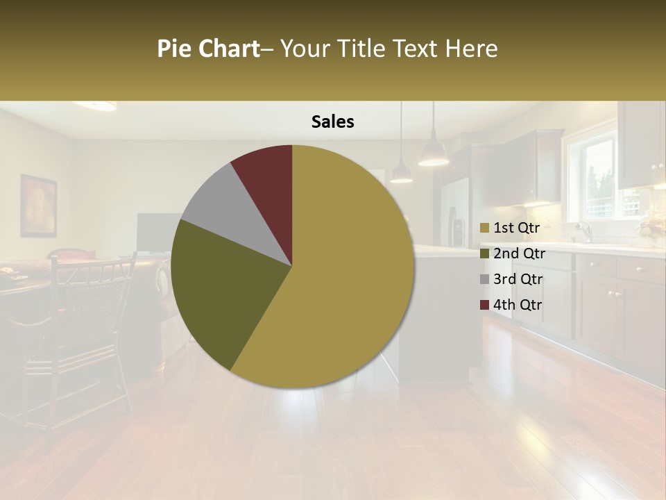 A Living Room And Kitchen With A Table And Chairs PowerPoint Template