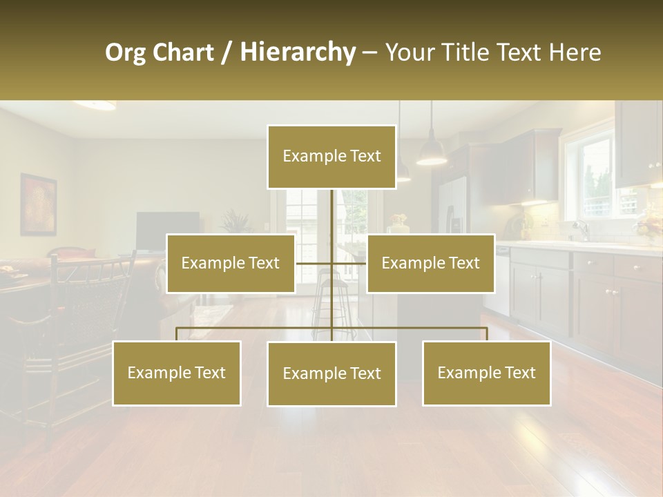 A Living Room And Kitchen With A Table And Chairs PowerPoint Template
