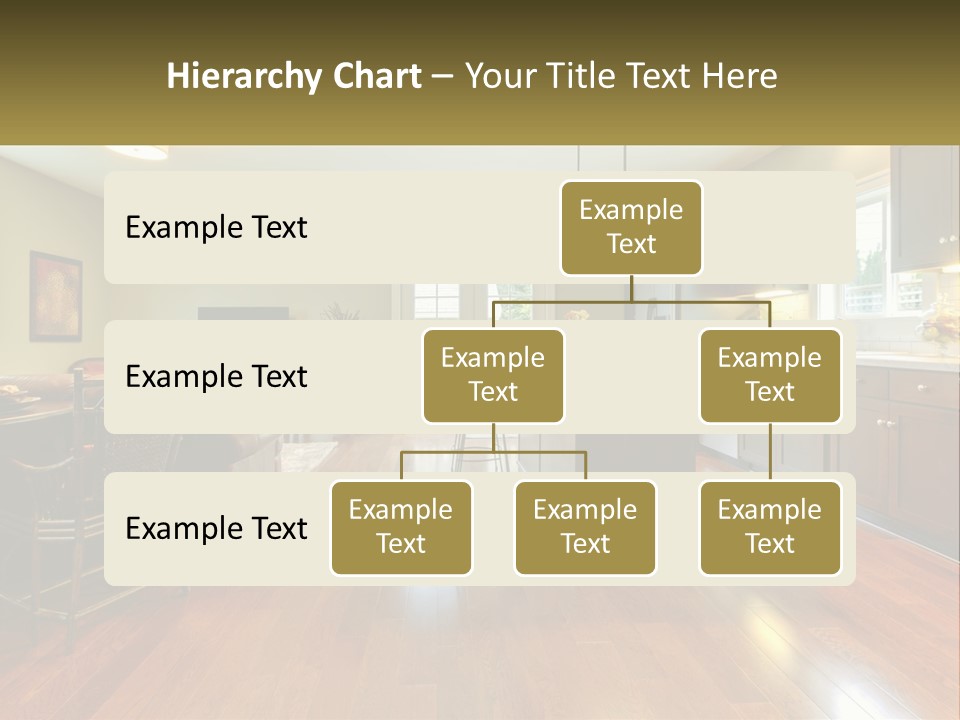 A Living Room And Kitchen With A Table And Chairs PowerPoint Template