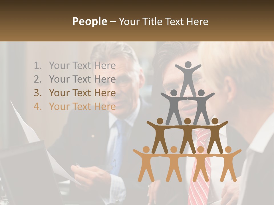 A Group Of People Sitting Around A Table Talking PowerPoint Template