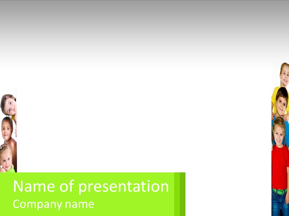 A Group Of Children Standing Next To Each Other PowerPoint Template
