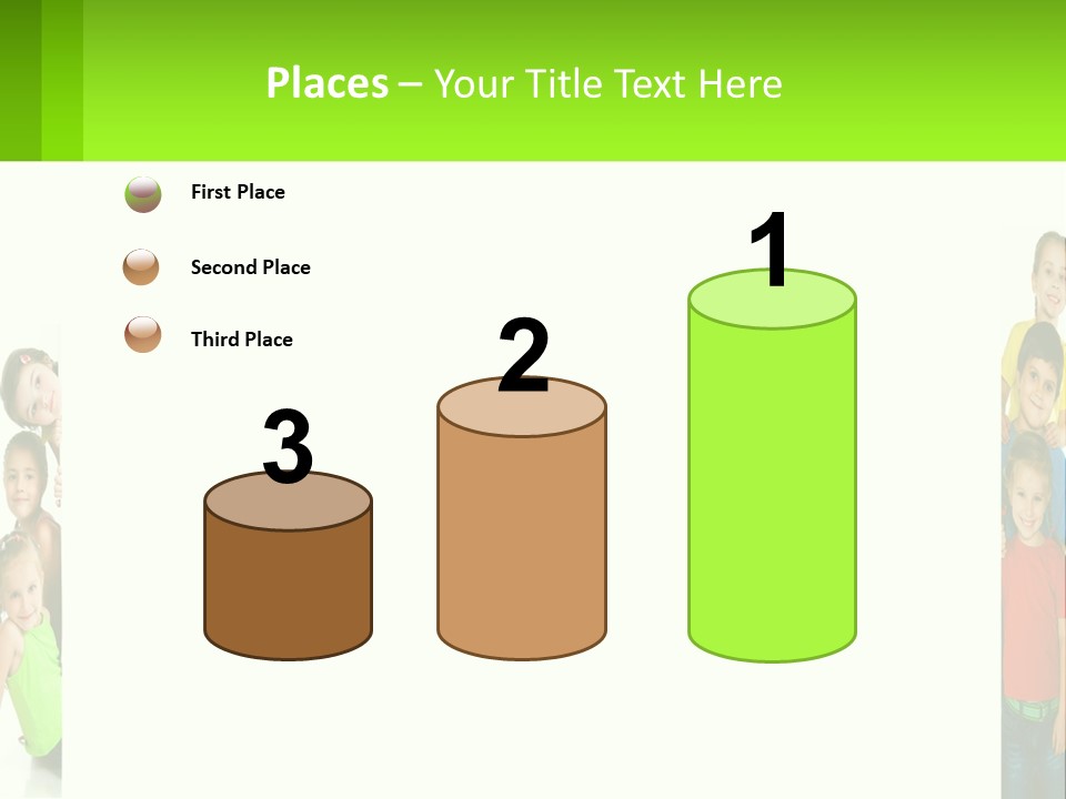 A Group Of Children Standing Next To Each Other PowerPoint Template
