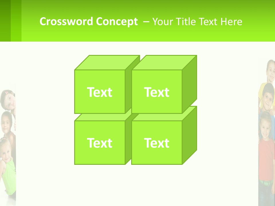 A Group Of Children Standing Next To Each Other PowerPoint Template