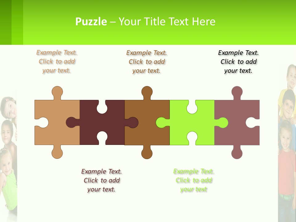 A Group Of Children Standing Next To Each Other PowerPoint Template