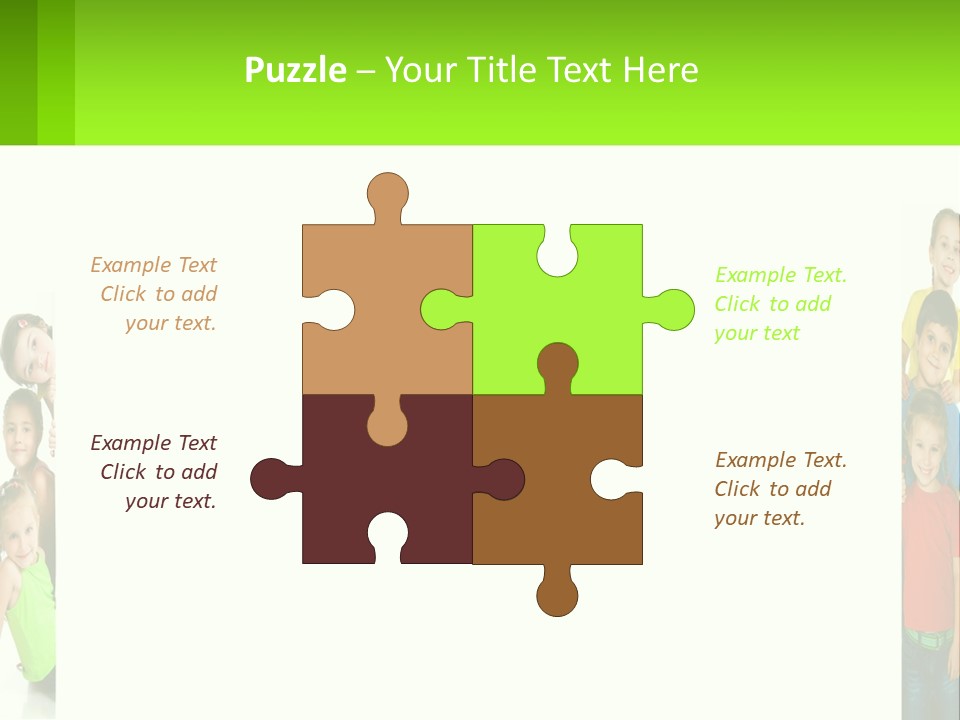 A Group Of Children Standing Next To Each Other PowerPoint Template