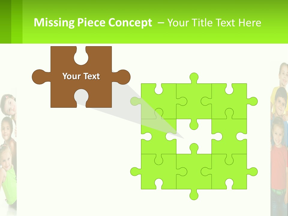 A Group Of Children Standing Next To Each Other PowerPoint Template