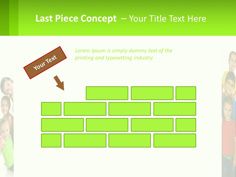 A Group Of Children Standing Next To Each Other PowerPoint Template