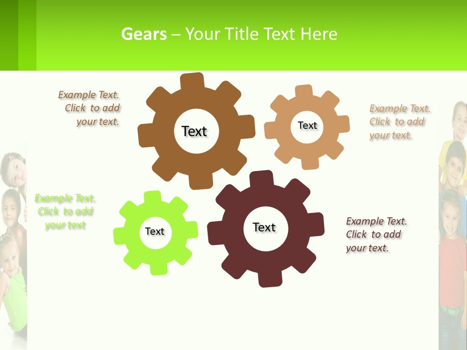 A Group Of Children Standing Next To Each Other PowerPoint Template