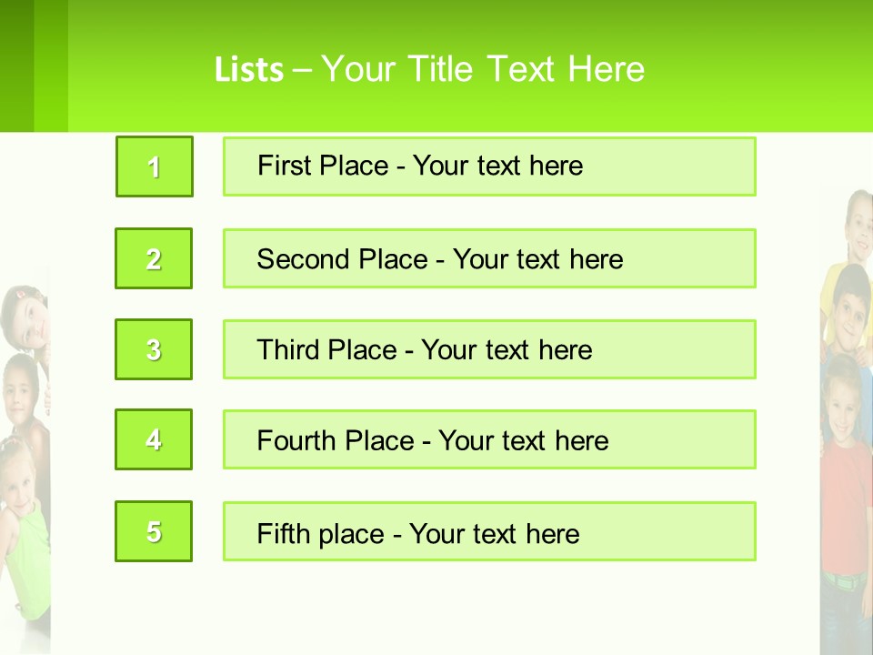 A Group Of Children Standing Next To Each Other PowerPoint Template